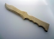 COD. AR-02_ Pugnale, Coltello in legno bianco