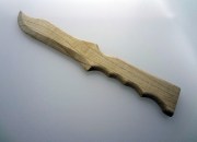 COD. AR-02_ Pugnale, Coltello in legno bianco